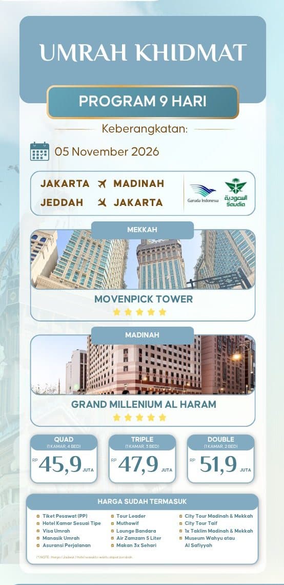Umrah Khidmat 5 November 2026